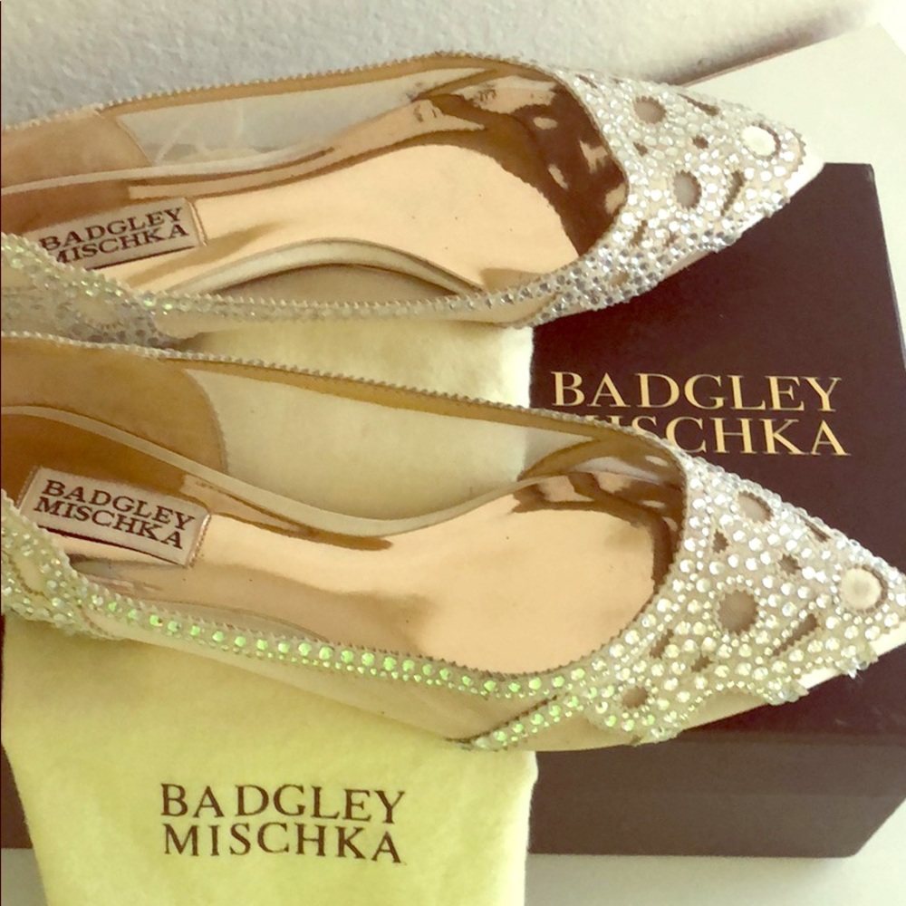 Badgley Mischka GiGi Crystal Pointy Toe Flat